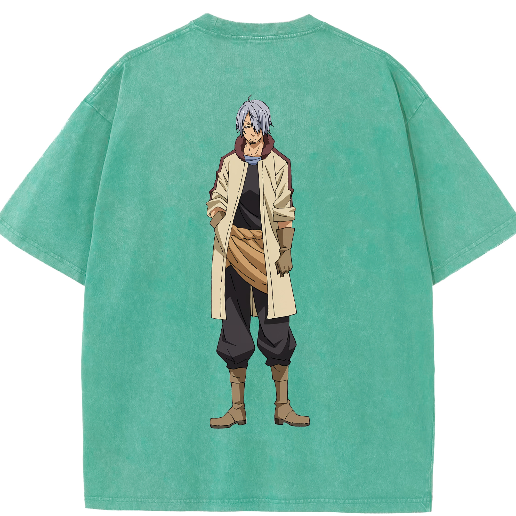（画像用） 転スラ Regarding Reincarnated to Slime 綿100% ヴィンテージ風 半袖Tシャツ（背面プリント）
